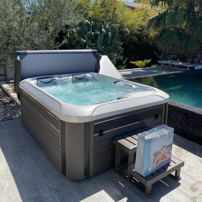5 Personen-Hydrotherapie-Badekurort-heiße Wannen-quadratische Größen-Badewanne für Massage 8