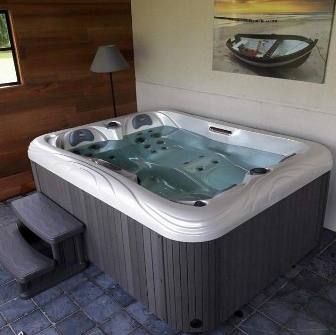 5 Personen-Hydrotherapie-Badekurort-heiße Wannen-quadratische Größen-Badewanne für Massage 7