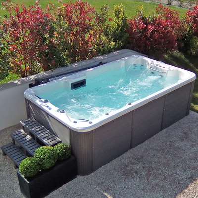 4 Meter weiße endlose schwimmende Badekurort-Pool-kombinierte heiße acrylsauerwannen-mit 6 Sitzen