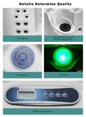 Acryl-Whirlpool für 5 Personen, Outdoor-Spa, Balboa-System, Kalttauch-Whirlpool-Badewanne