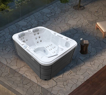 1 Lounge 2 Sitzplätze Weißes Außenbad Whirlpool Massage Whirlpool