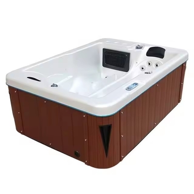 Garten-Whirlpools mit 2 Wohnräumen für Familie Außenmassage Spa-Pools Freistehende Badewannen mit LED-Licht