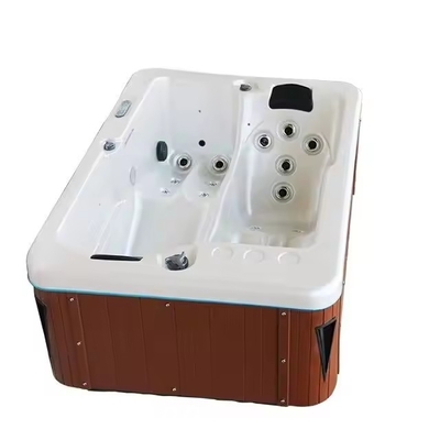 Garten-Whirlpools mit 2 Wohnräumen für Familie Außenmassage Spa-Pools Freistehende Badewannen mit LED-Licht
