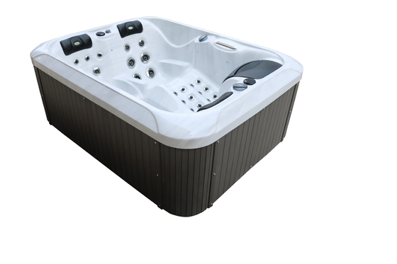 Garten-Whirlpools mit 2 Wohnräumen für Familie Außenmassage Spa-Pools Freistehende Badewannen mit LED-Licht