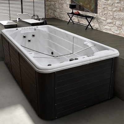 Luxuriöser Endlospool für den Garten Whirlpool Spa-Wannen mit Luftstrahlen Schwimmbad für den Außenbereich