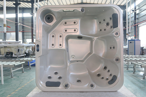 Weiß 5 Personen Acryl Ecke LED Licht Hydrotherapie Whirlpool E-371S