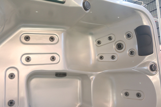Weiß 5 Personen Acryl Ecke LED Licht Hydrotherapie Whirlpool E-371S
