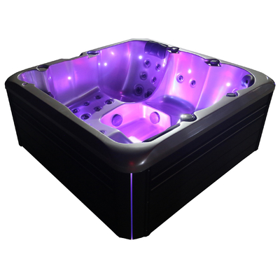 Außen-Acryl-Whirlpool-Badewanne mit Wasserfall und bunten Lichtern