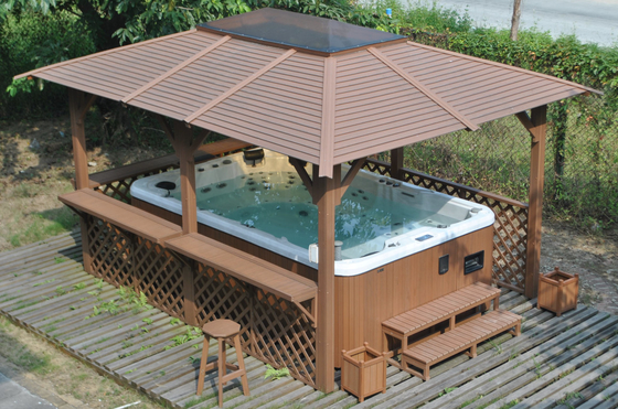 4,8 Meter Acrylswimmingpool-Schwimmen-Badekurort-im Freien mit der 2 Sitzheißen Wanne